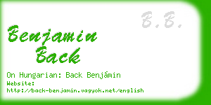 benjamin back business card