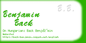 benjamin back business card